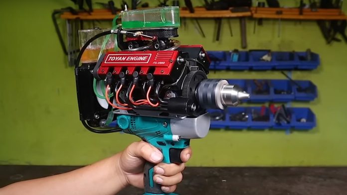 This Mini V8-Powered Drill Sounds Like a Corvette In the Palm of Your Hand